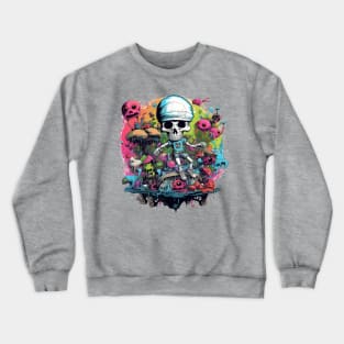 Luminous Bones: Psychedelic Skeleton Crewneck Sweatshirt